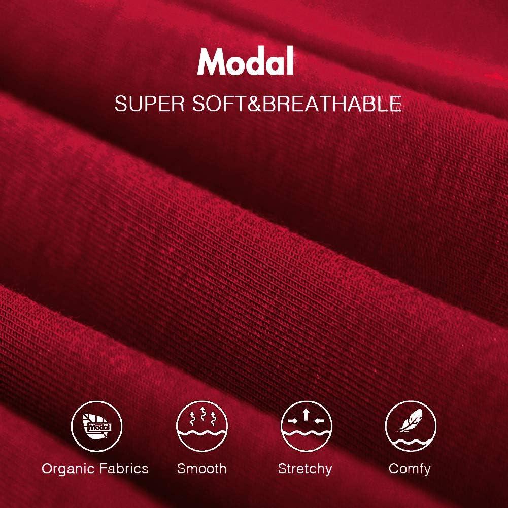 imageSWOMOG Womens Nightgown Long Sleeve Sleep Shirts Oversized Sleep Dress Long Soft Housecoat With PocketsWine Red