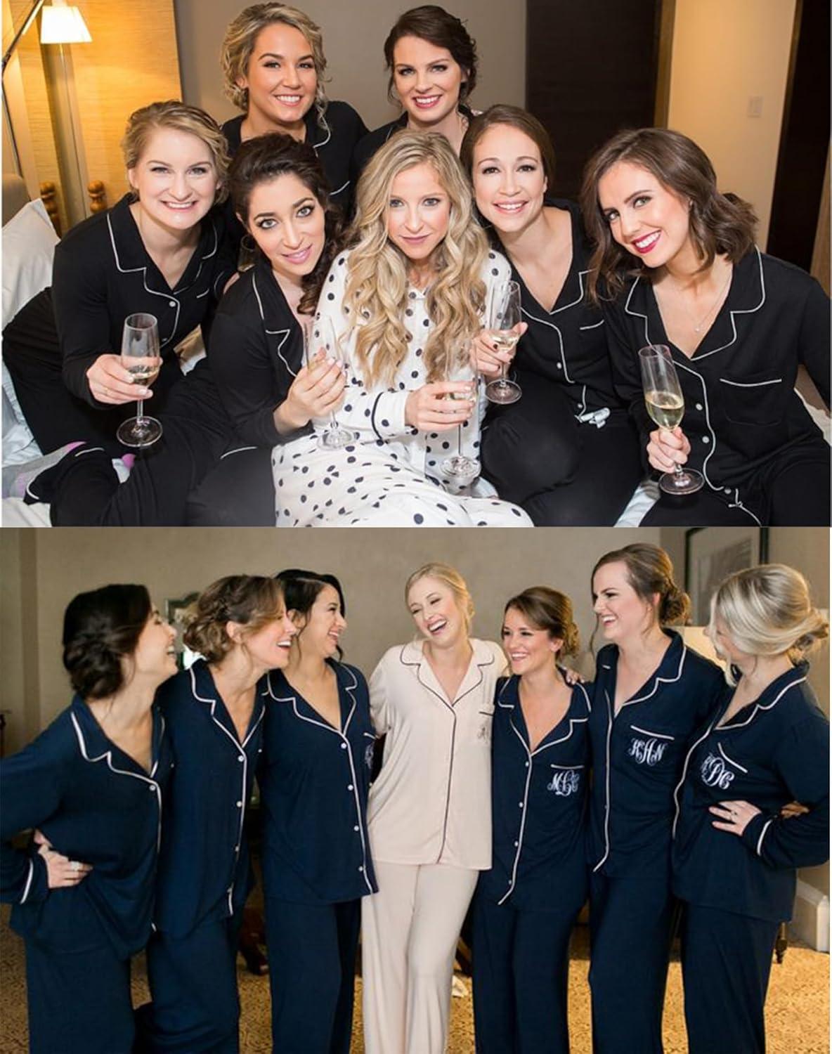 imageSWOMOG Womens Pajamas Set Long Sleeve Sleepwear Button Down Nightwear Soft Cotton Pj Lounge SetsBlack Grey