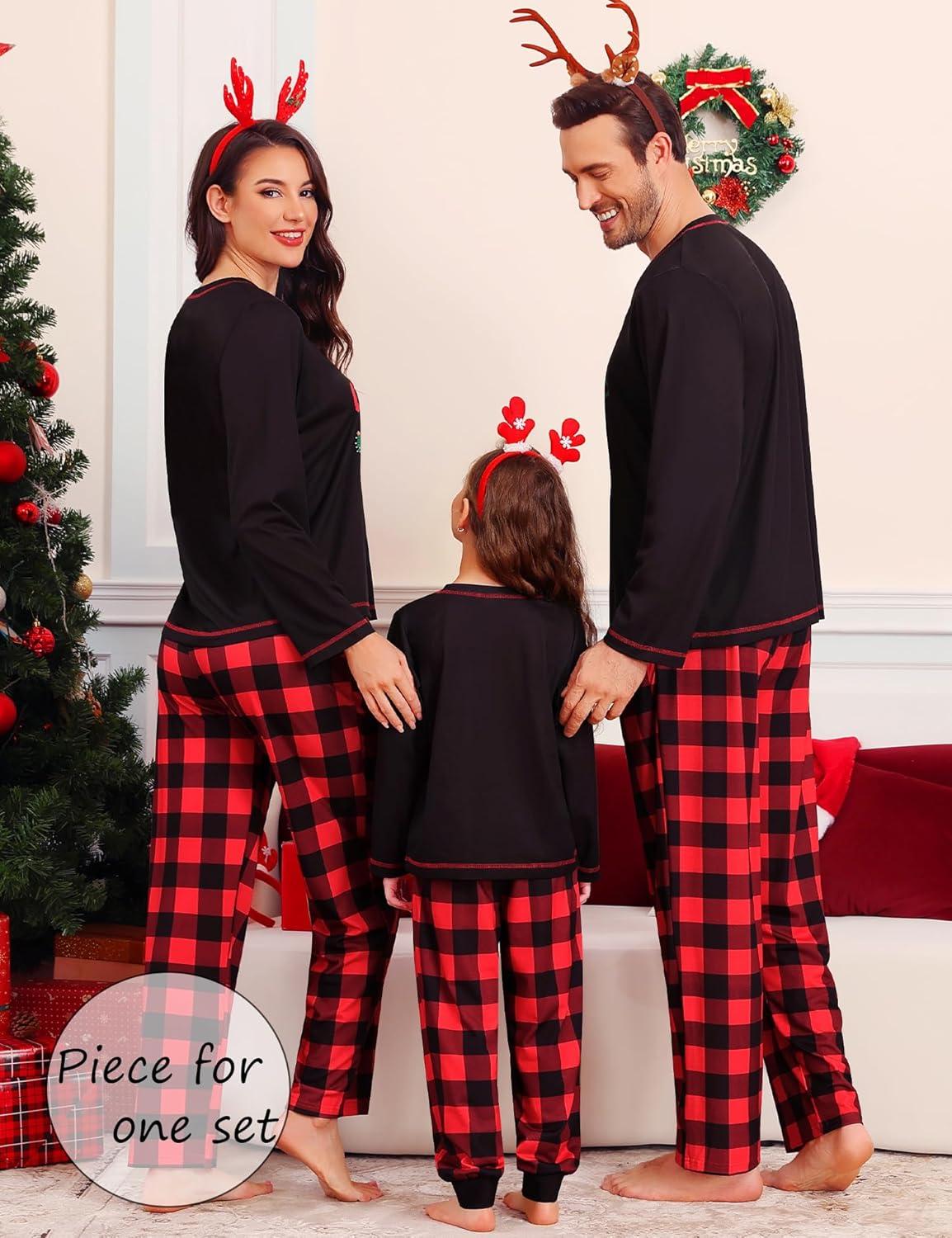 imageSWOMOG Family Christmas Pajamas Set Party Holiday Sleepwear Long Sleeve ButtonDown Loungewear SetRed Santa Clauspullover