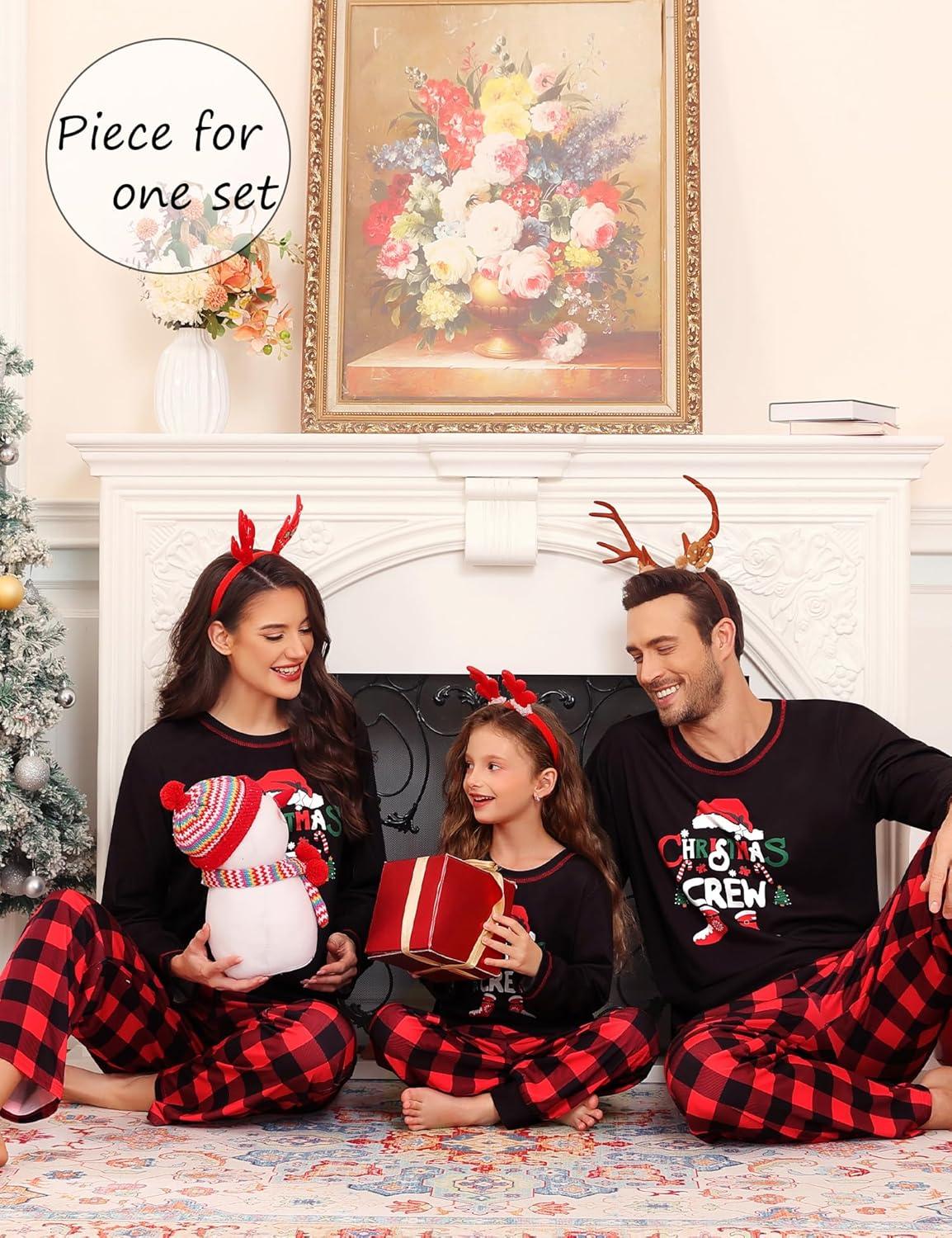 imageSWOMOG Family Christmas Pajamas Set Party Holiday Sleepwear Long Sleeve ButtonDown Loungewear SetRed Santa Clauspullover