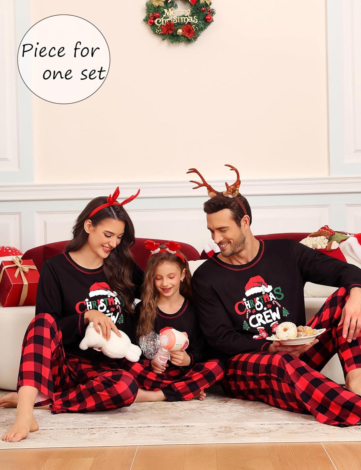 imageSWOMOG Family Christmas Pajamas Set Party Holiday Sleepwear Long Sleeve ButtonDown Loungewear SetRed Santa Clauspullover
