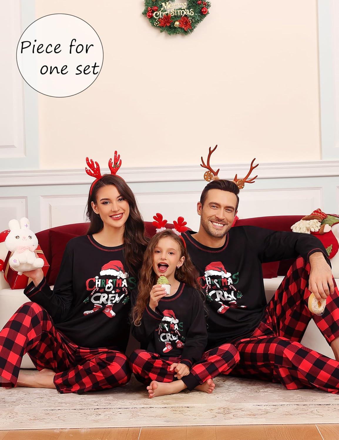 imageSWOMOG Family Christmas Pajamas Set Party Holiday Sleepwear Long Sleeve ButtonDown Loungewear SetRed Santa Clauspullover