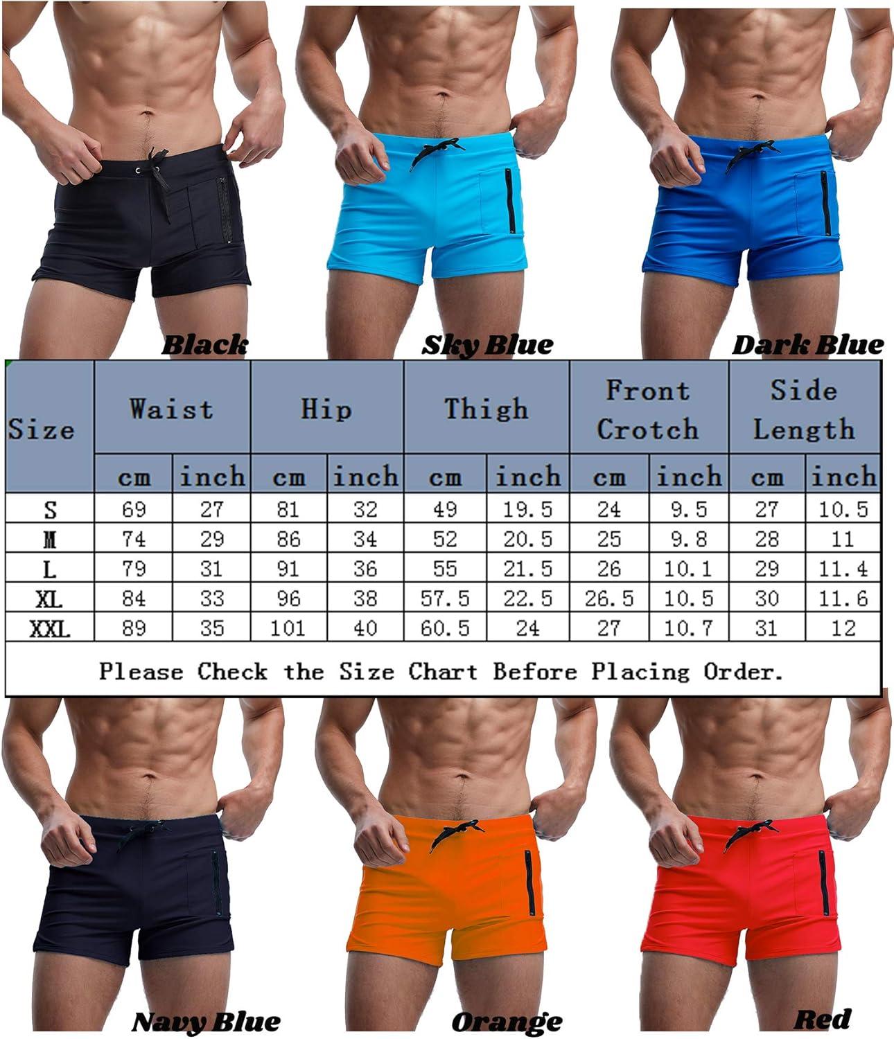 imageSWOMOG Mens Swimming Trunks Swimwear Boxer Brief Fitness Shorts Swim Underwear with Pocket