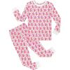 2pcs-long Sleeve Pink Monkey