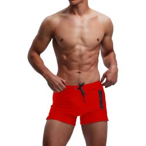 SWOMOG Men’s Swimming Trunks Swimwear Boxer Brief Fitness Shorts Swim Underwear with Pocket