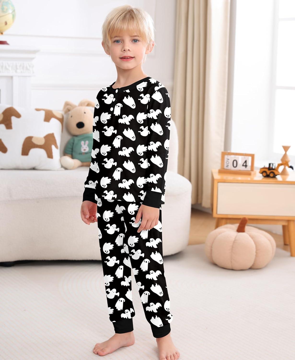 imageSWOMOG Girls Pajama Set Short Sleeve Tops amp Ruffled Shorts with Pocket 2 Piece Summer Pajamas for Kids Size 615Black Ghost