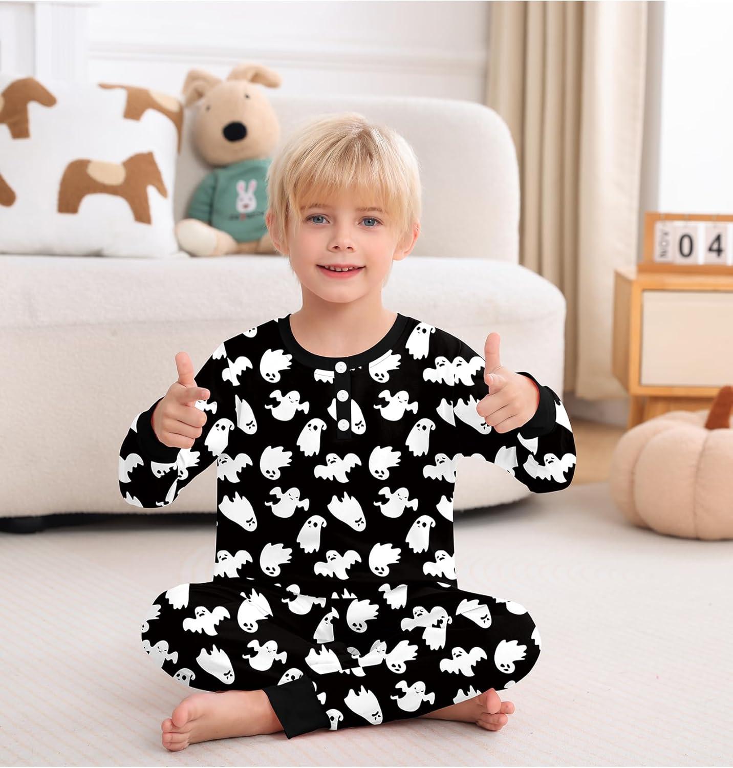 imageSWOMOG Girls Pajama Set Short Sleeve Tops amp Ruffled Shorts with Pocket 2 Piece Summer Pajamas for Kids Size 615Black Ghost