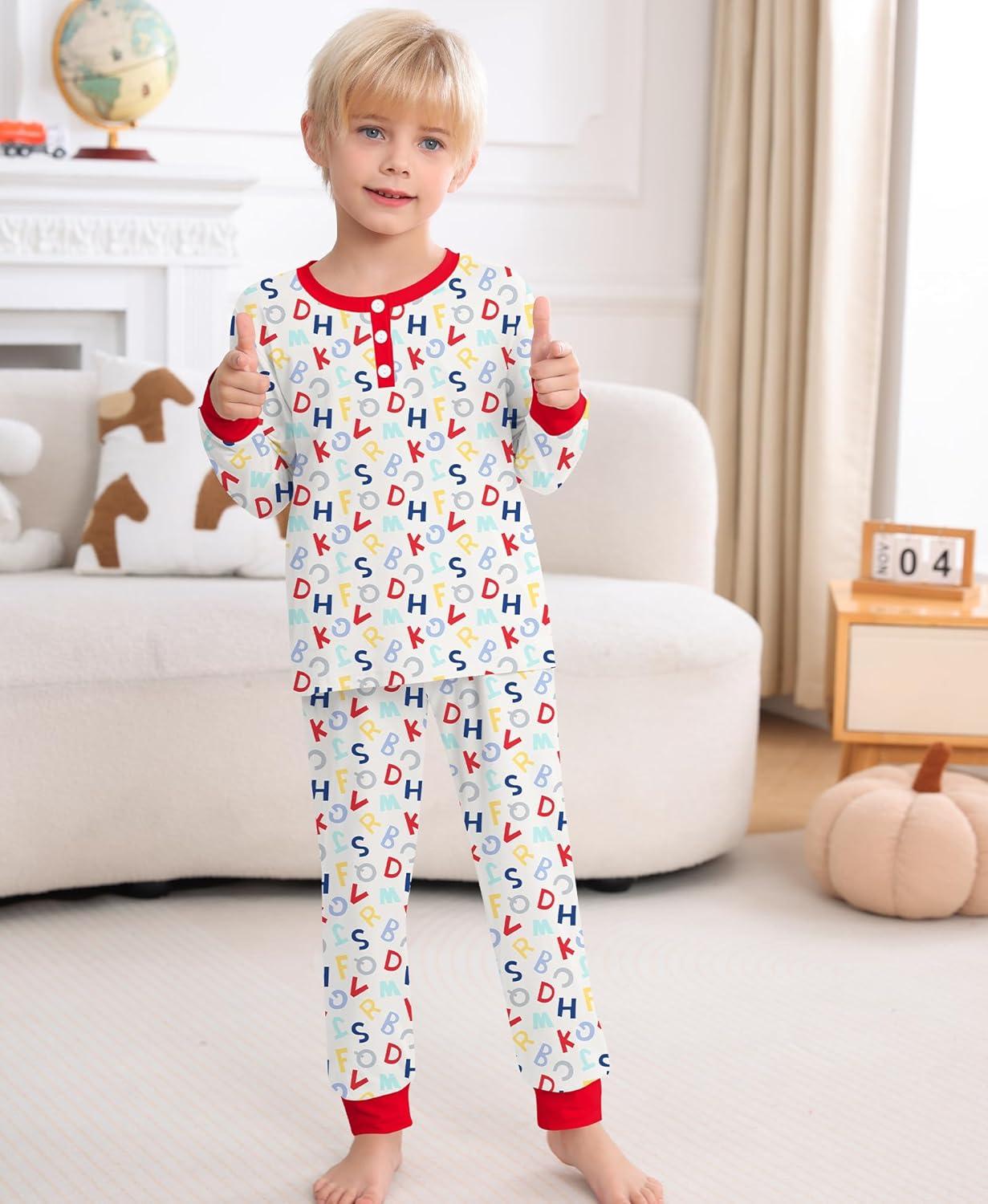 imageSWOMOG Girls Pajama Set Short Sleeve Tops amp Ruffled Shorts with Pocket 2 Piece Summer Pajamas for Kids Size 615Letter