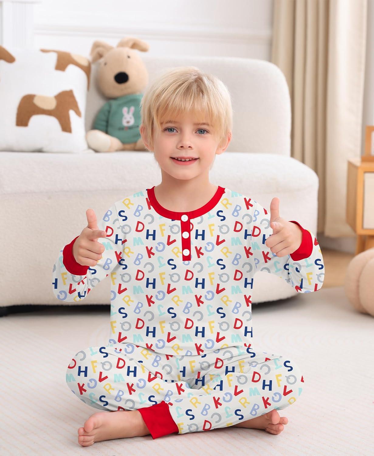 imageSWOMOG Girls Pajama Set Short Sleeve Tops amp Ruffled Shorts with Pocket 2 Piece Summer Pajamas for Kids Size 615Letter