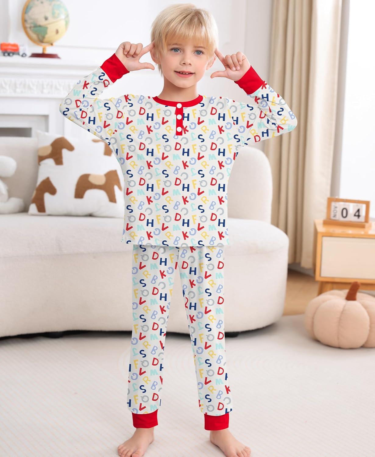 imageSWOMOG Girls Pajama Set Short Sleeve Tops amp Ruffled Shorts with Pocket 2 Piece Summer Pajamas for Kids Size 615Letter