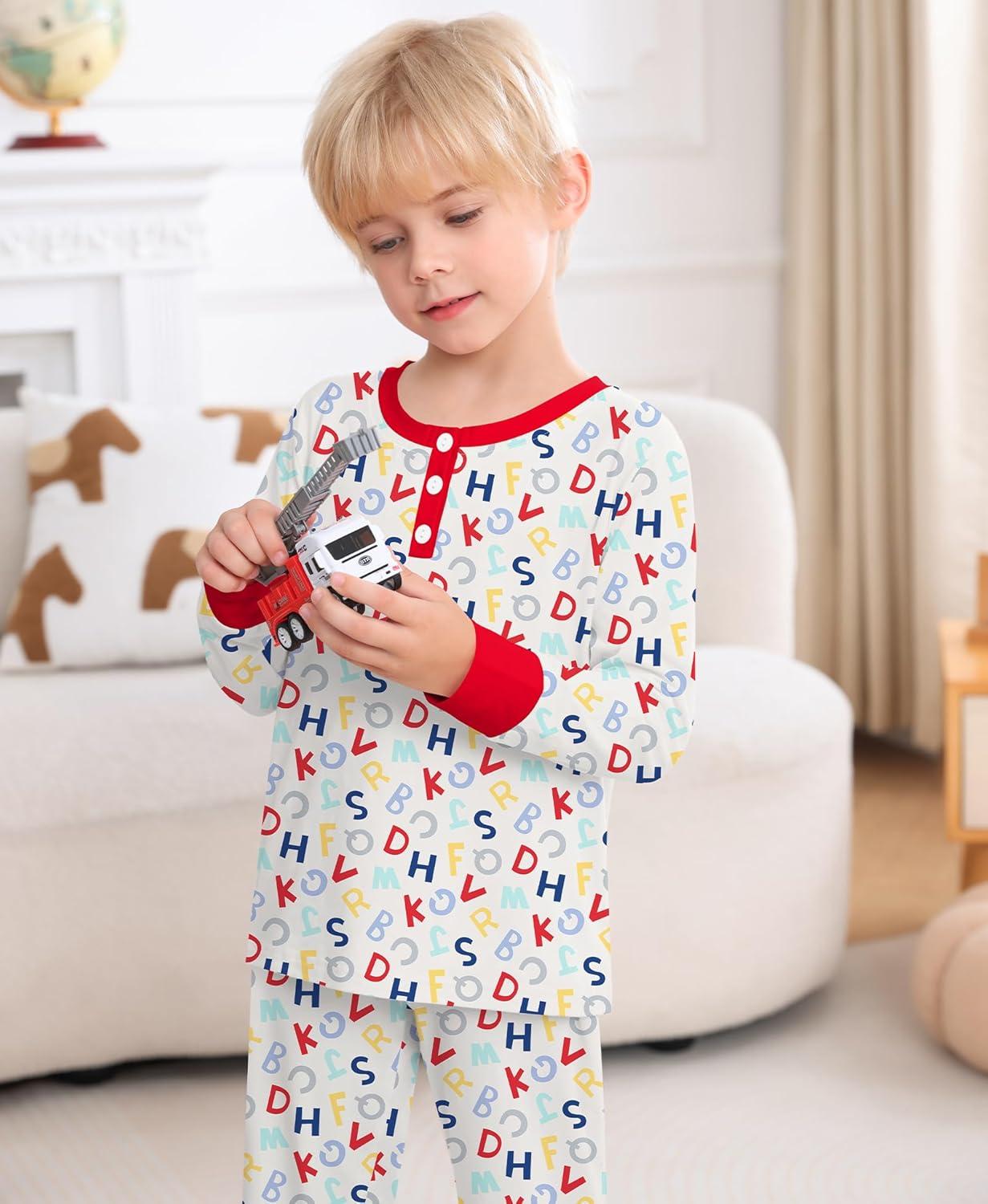 imageSWOMOG Girls Pajama Set Short Sleeve Tops amp Ruffled Shorts with Pocket 2 Piece Summer Pajamas for Kids Size 615Letter