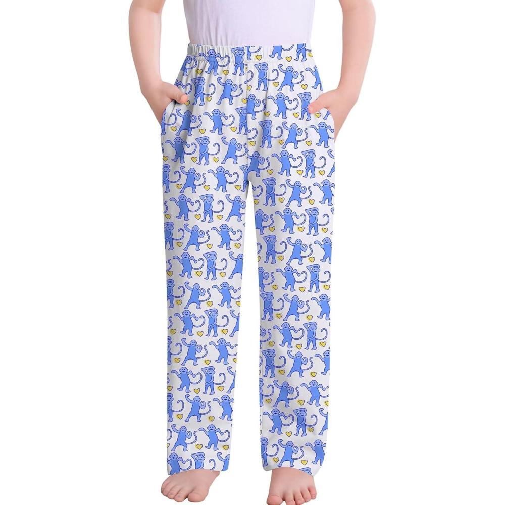 imageSWOMOG Girls Comfy Pajama Pants UltraSoft Long Lounge Pj Bottoms with Pockets for Lounge SleepoversBlue Money