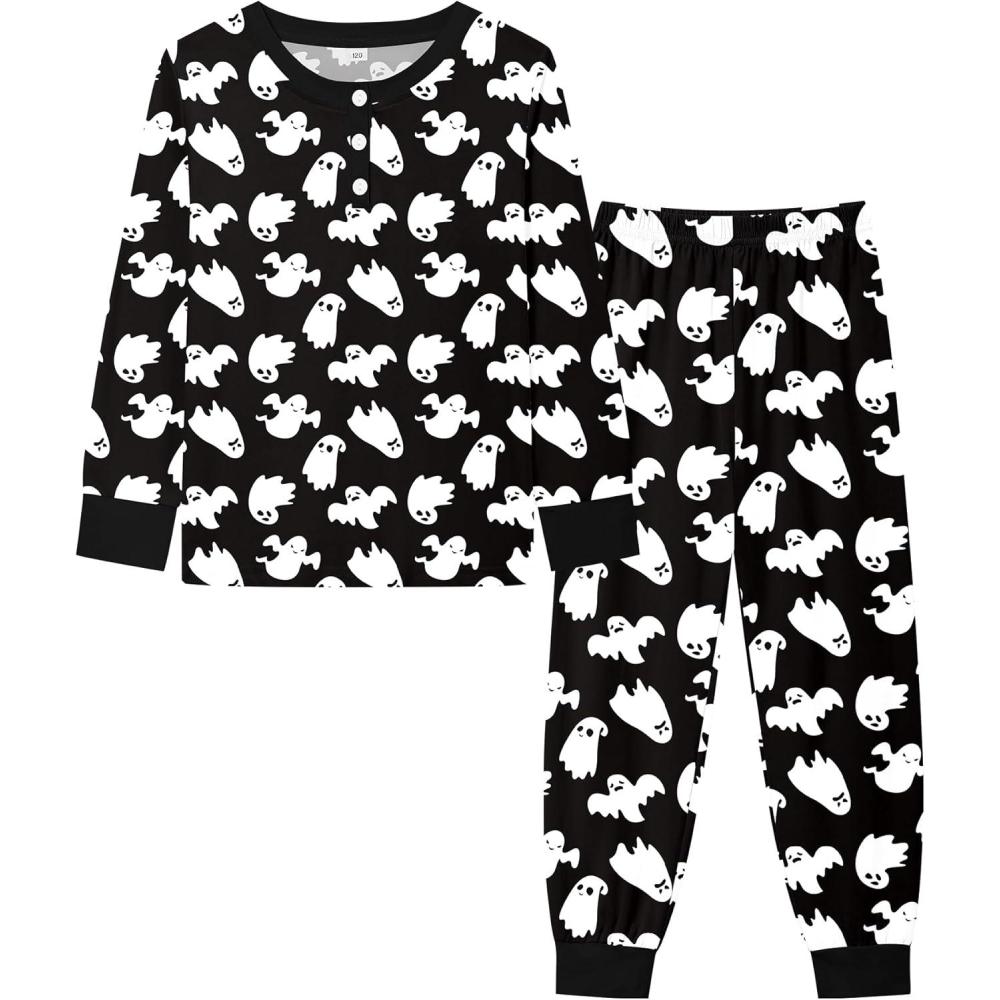 imageSWOMOG Girls Pajama Set Short Sleeve Tops amp Ruffled Shorts with Pocket 2 Piece Summer Pajamas for Kids Size 615Black Ghost