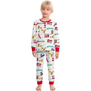 SWOMOG Girls Pajama Set Short Sleeve Tops & Ruffled Shorts with Pocket 2 Piece Summer Pajamas for Kids Size 6-15(White Car)