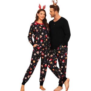 SWOMOG Matching Family Pajamas Christmas Pjs Long Sleeve Holiday Sleepwear Soft Loungewear(Christmas Cupcake)