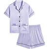 2pcs-short Sleeve Lavender
