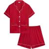 2pcs-short Sleeve Red