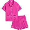 2pcs-short Sleeve Rose Red