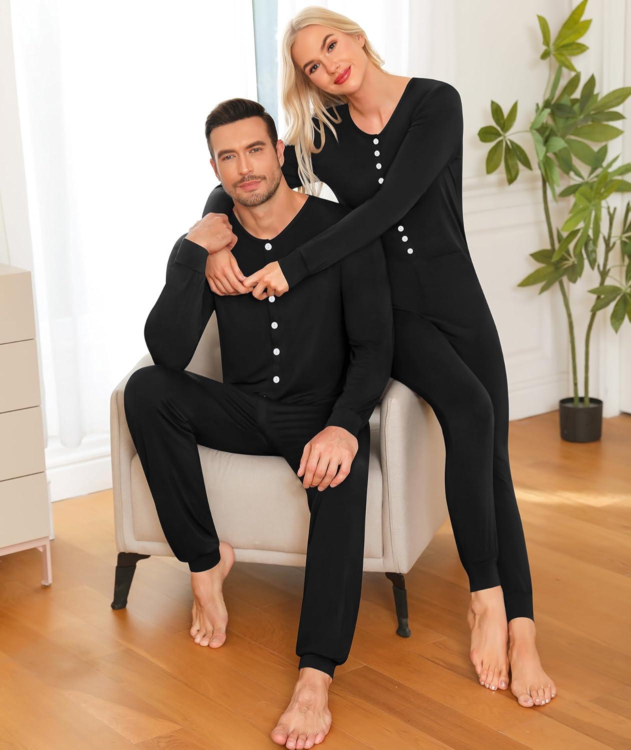 imageSWOMOG Matching Family Pajamas Sets Christmas Couple PJs Holiday Onesise Nightwear Household Sleepwear Sets with Pet bibsBlack