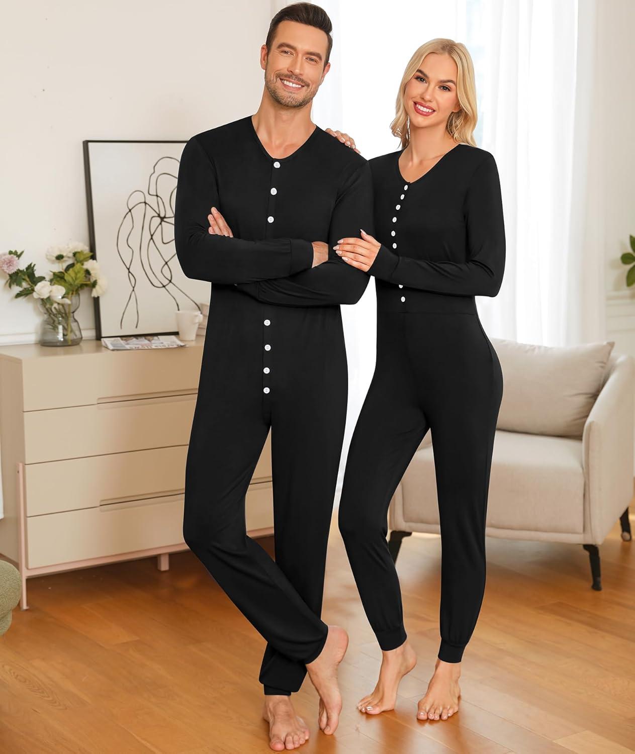 imageSWOMOG Matching Family Pajamas Sets Christmas Couple PJs Holiday Onesise Nightwear Household Sleepwear Sets with Pet bibsBlack