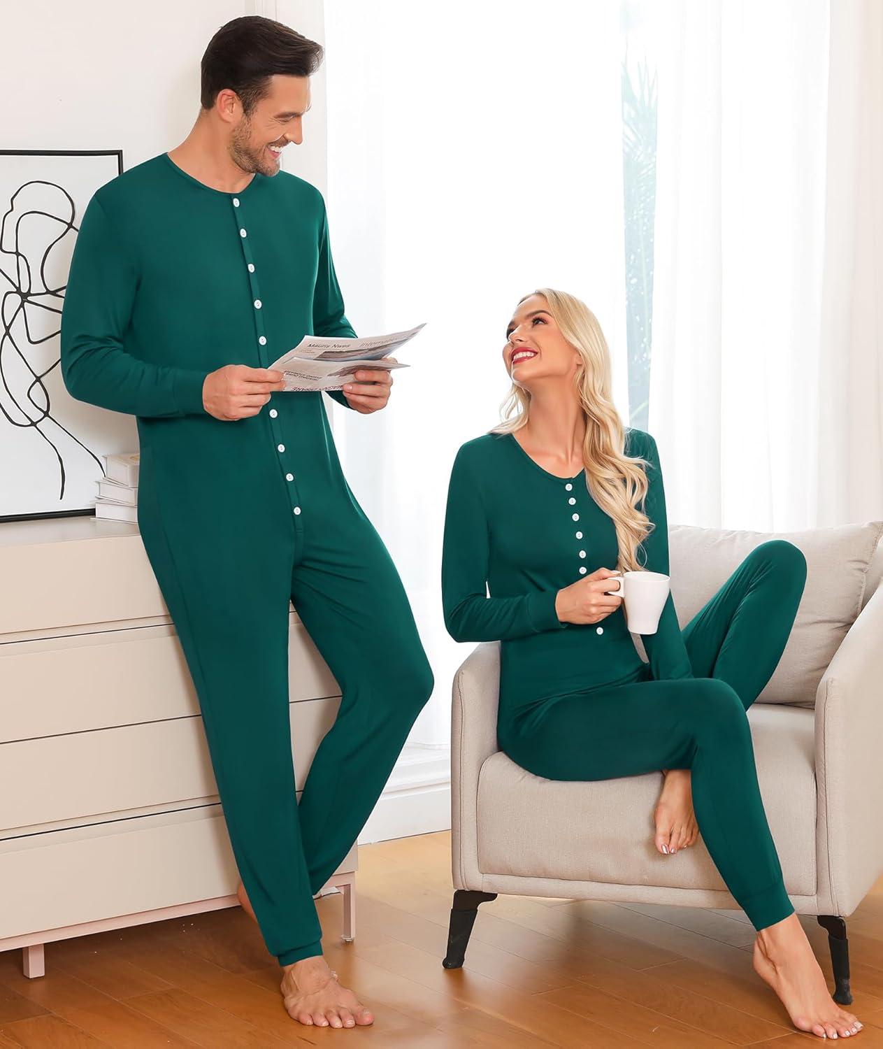 imageSWOMOG Matching Family Pajamas Sets Christmas Couple PJs Holiday Onesise Nightwear Household Sleepwear Sets with Pet bibsGreen