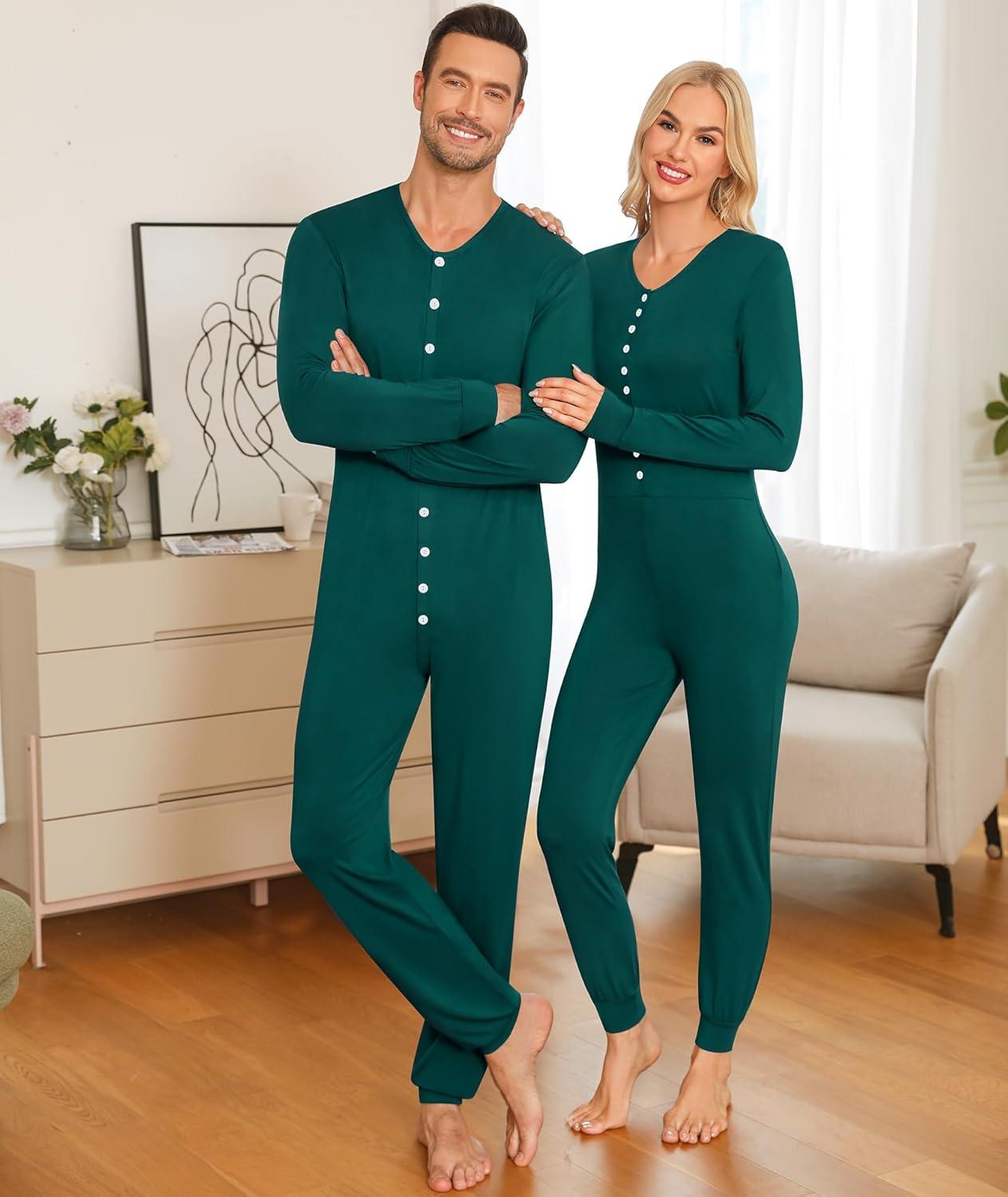 imageSWOMOG Matching Family Pajamas Sets Christmas Couple PJs Holiday Onesise Nightwear Household Sleepwear Sets with Pet bibsGreen