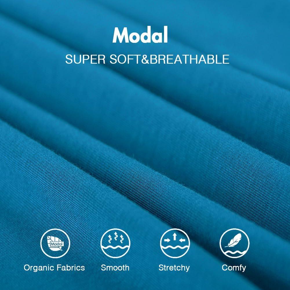 imageSWOMOG Womens Nightgown Long Sleeve Sleep Shirts Oversized Sleep Dress Long Soft Housecoat With PocketsPeacock Blue