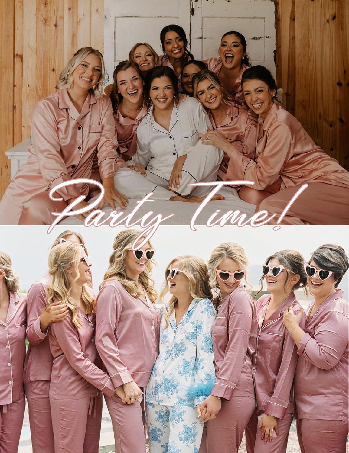 imageSWOMOG Womens Plus Size Pajamas Silky Pajama Set Button Down Sleepwear Classic Silk Pj Set Ladies Two Piece Loungewear SetMisty Rose