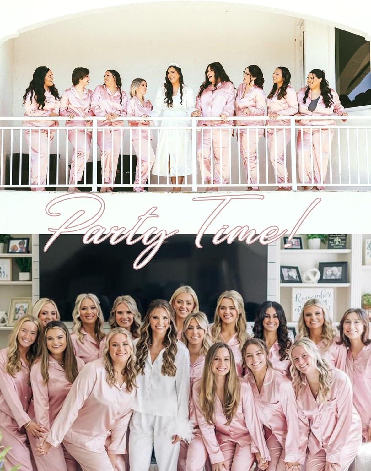 imageSWOMOG Womens Plus Size Pajamas Silky Pajama Set Button Down Sleepwear Classic Silk Pj Set Ladies Two Piece Loungewear SetPink