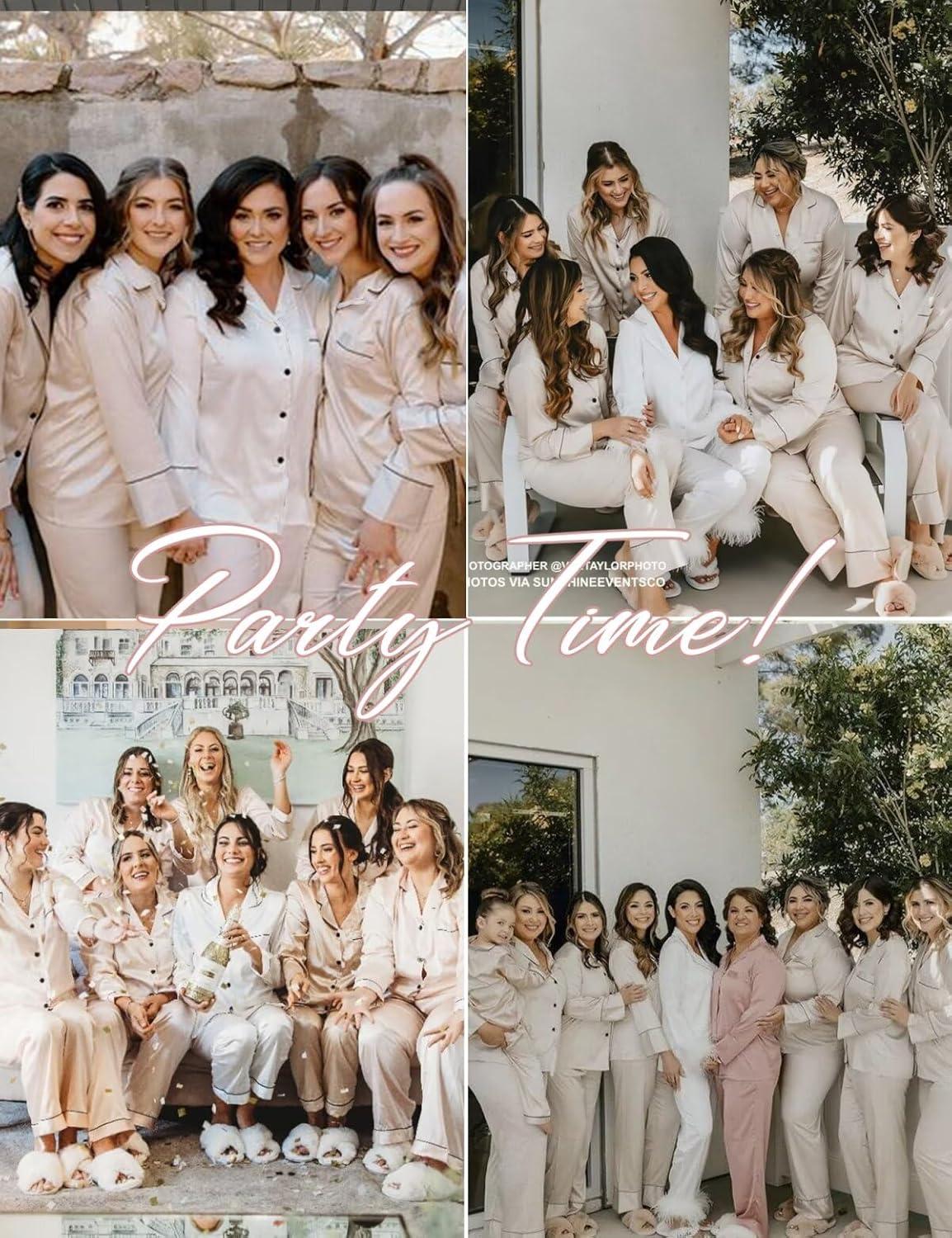 imageSWOMOG Womens Plus Size Pajamas Silky Pajama Set Button Down Sleepwear Classic Silk Pj Set Ladies Two Piece Loungewear SetPippinglight Gold