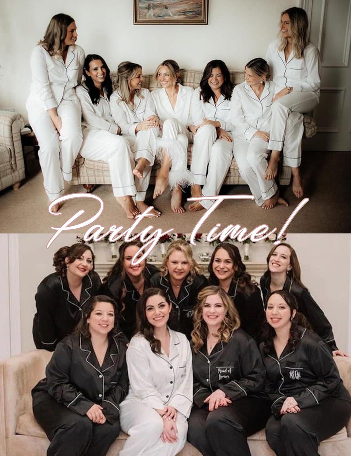 imageSWOMOG Womens Plus Size Pajamas Silky Pajama Set Button Down Sleepwear Classic Silk Pj Set Ladies Two Piece Loungewear SetWhite