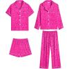 4 Pcs-hot Pink Leopard