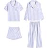 4 Pcs-purple Striped