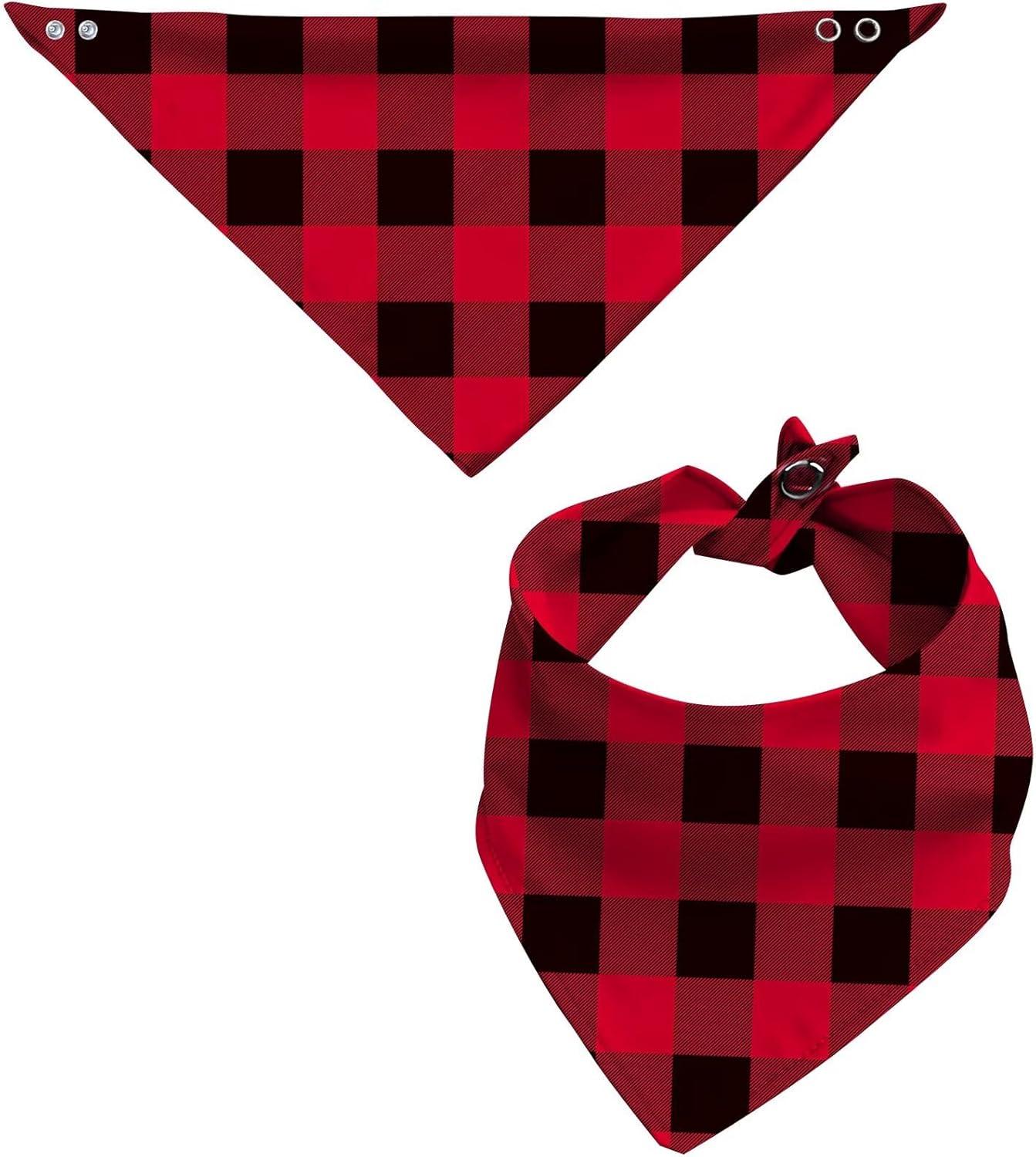 imageSWOMOG Adult Christmas Pajamas Buffalo Plaid Pajama Pants with Pockets Long Sleeve Tops for Couples amp FamilyBlack Red Plaid