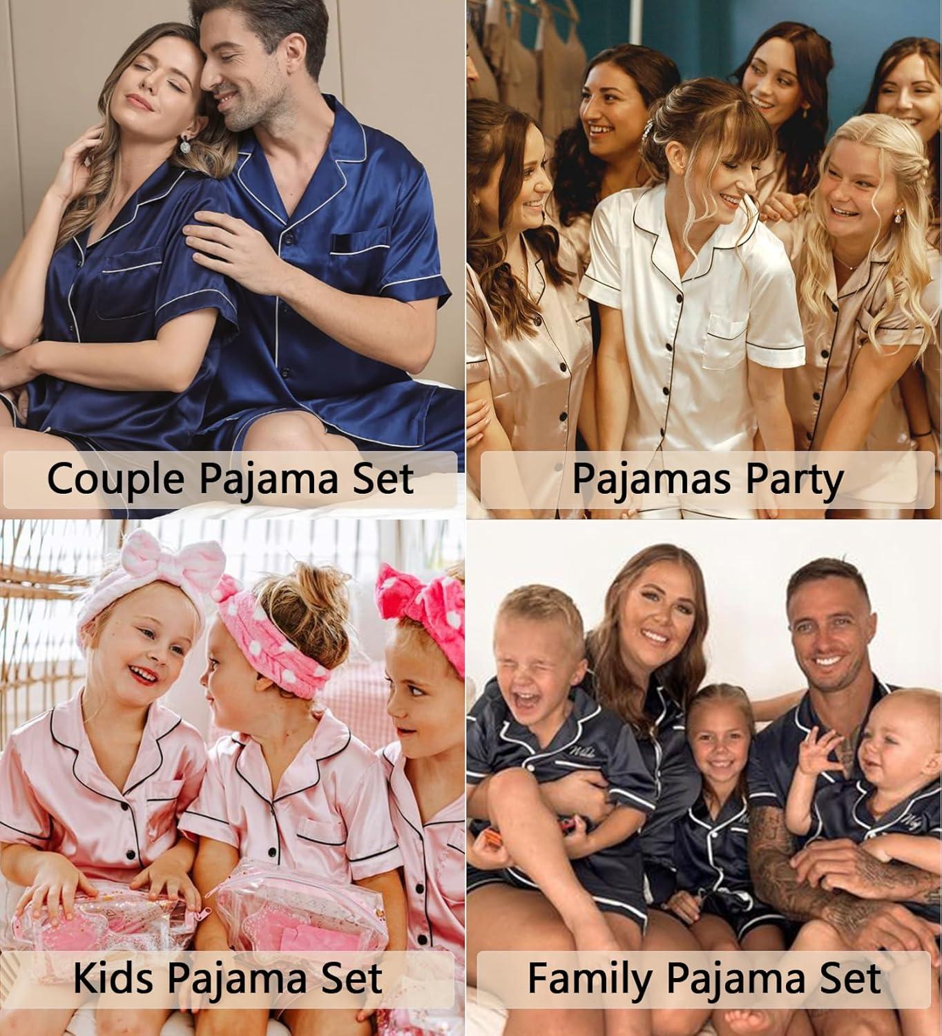 imageSWOMOG Womens Silk Satin Pajamas Set Short Sleeve Sleepwear Button Down Top and Shorts Loungewear 2 Piece Pjs Set XS3XLGreenstyle 3