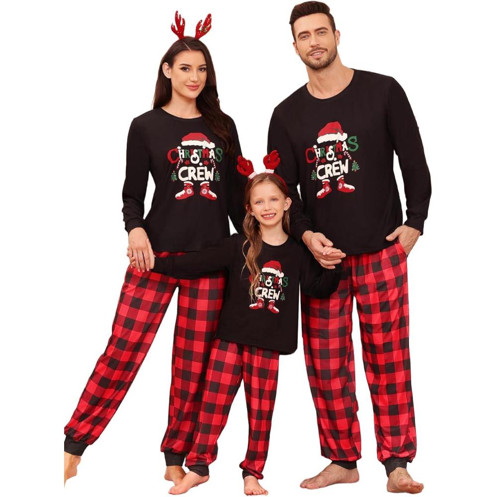 imageSWOMOG Family Christmas Pjs Matching Sets Christmas Pajamas for Family Xmas Jammies Set Christmas Holiday SleepwearZ  Red Santa Clauspullover