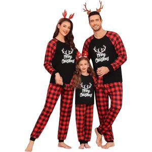 SWOMOG Family Christmas Pjs Matching Sets Christmas Pajamas for Family Xmas Jammies Set Christmas Holiday Sleepwear(Merry Chrismas)