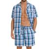 Grey Royal Blue Plaid