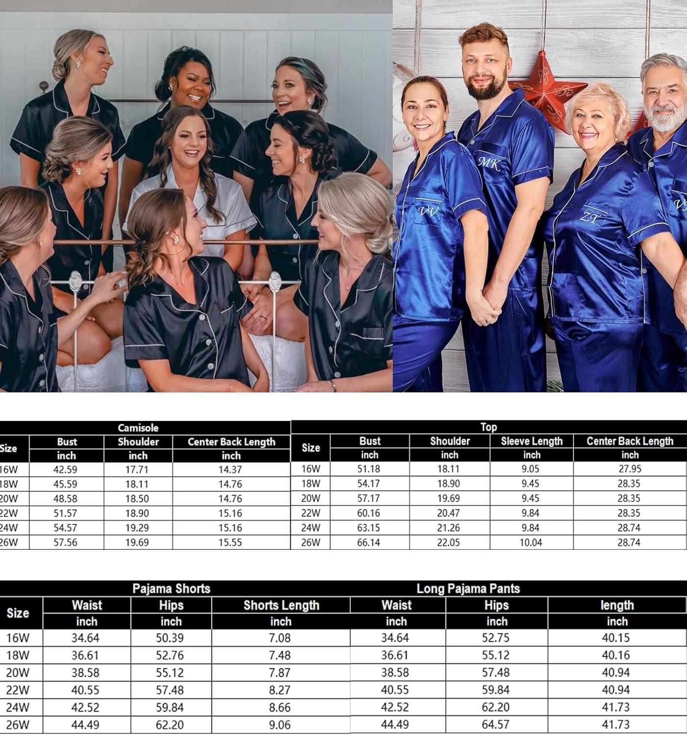 imageSWOMOG Womens Plus Size Pajamas Silk Satin Pajama Set Short Sleeve Shirt with FullLength Pants Pjs Sleepwear Set 18W26W4pcsrose Red