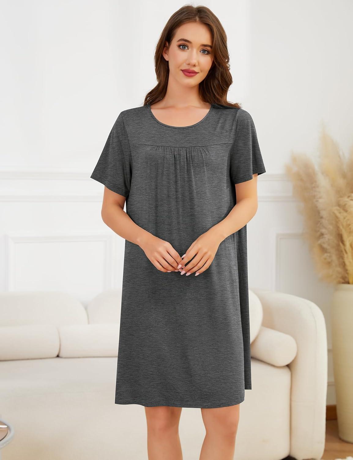 imageSWOMOG Hospital Gowns for Women Open Back Tear Away Post Surgery Dress Labor Delivery Nightgown Adaptive ClothingDeep Grey