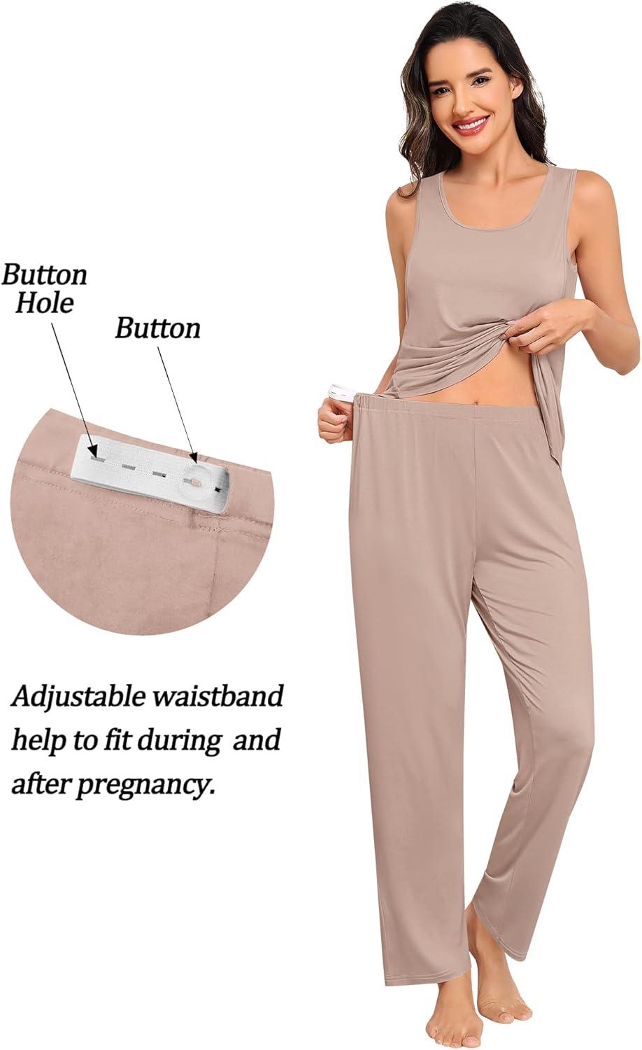 imageSWOMOG Women Maternity Nursing Robe Set 3 PCS Labor Delivery Breastfeeding Pajama Postpartum Pjs for Hospital PregnancyLight Brown