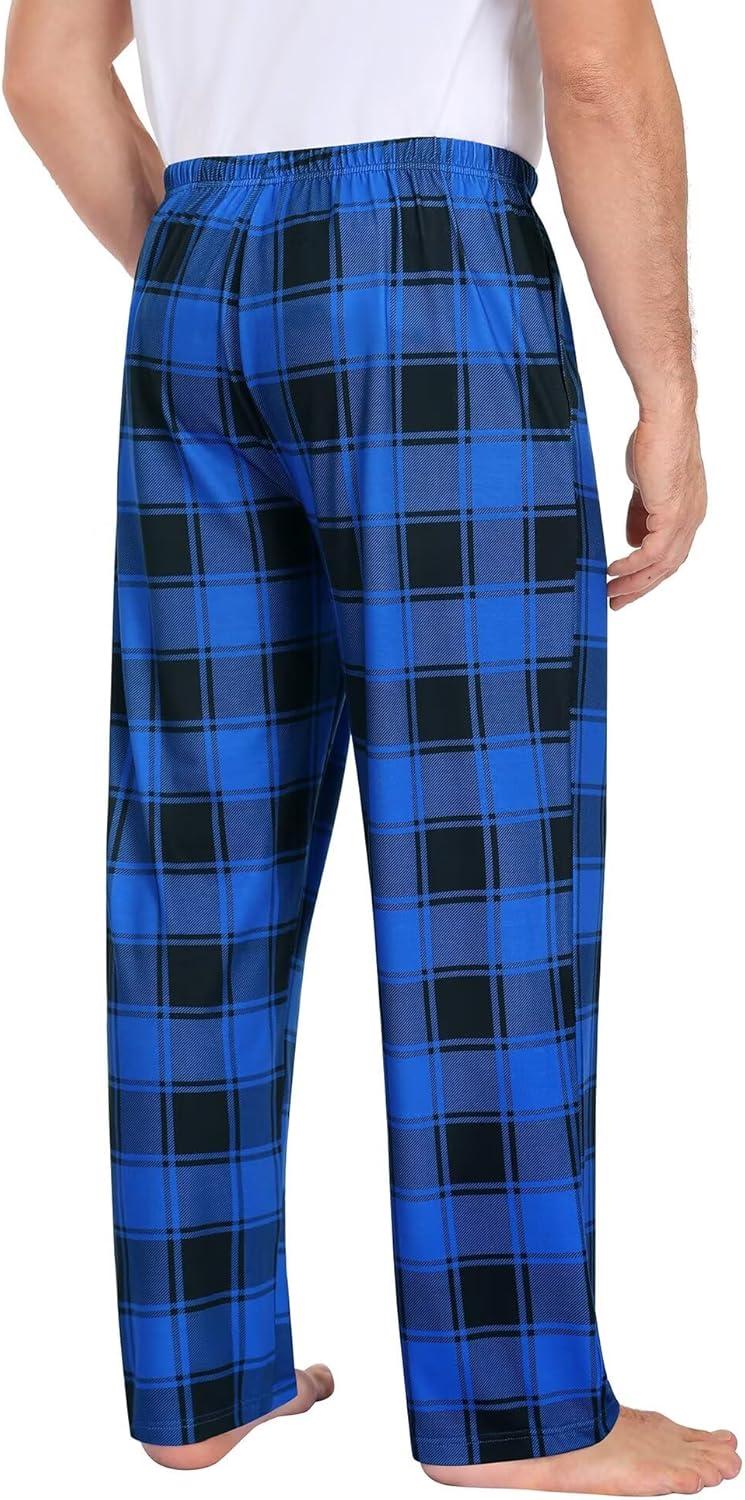 imageSWOMOG Mens Pajama Pants Soft Sleepwear Pant Lounge Pj Bottoms with Drawstring amp Button Fly amp PocketsBlue