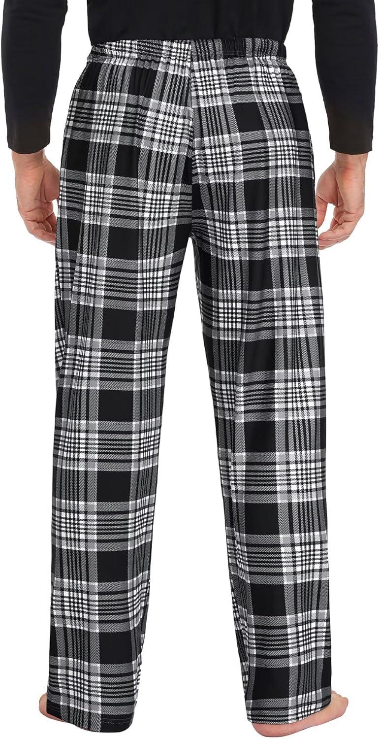 imageSWOMOG Mens Pajama Pants Soft Sleepwear Pant Lounge Pj Bottoms with Drawstring amp Button Fly amp PocketsGrey