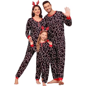 SWOMOG Family Christmas Matching Pajamas Sets Soft Couple PJS Xmas Long Sleeve Womens Mens Sleepwear Holiday Lounge Sets(Candy Cane)