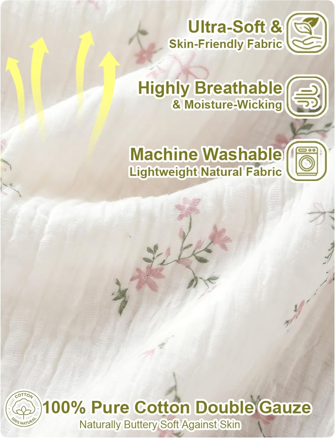 image:imageSWOMOG 100 Cotton Pajamas for Women Cute Floral 2 Piece Button Down Sleepwear Set with ShortsPink Rose Floral
