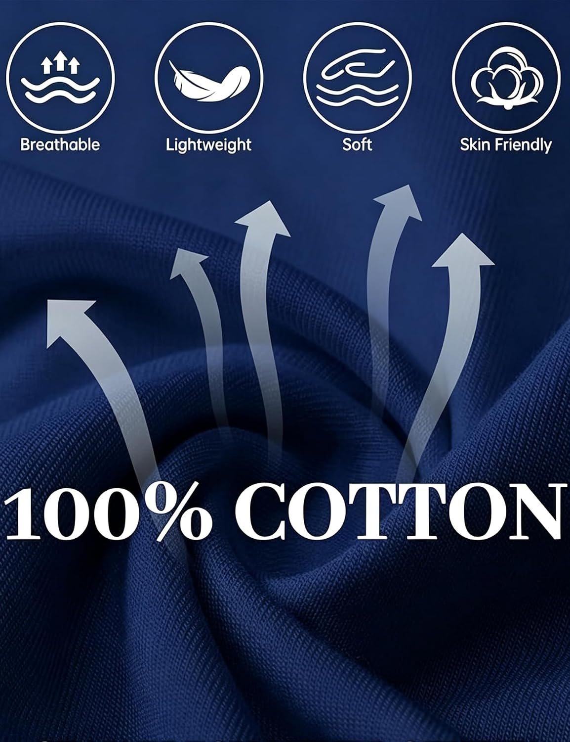 image:imageSWOMOG 100 Cotton Mens Pajama Set Short Sleeve Sleepwear Button Down Loungewear 2 PCS Cotton Pjs Set with PocketsNavy Blue