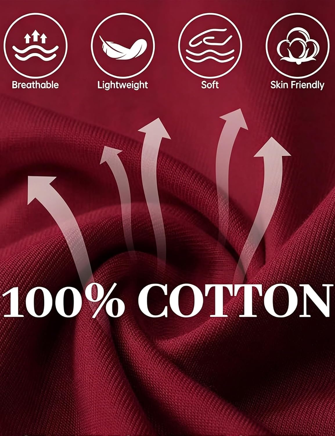 image:imageSWOMOG 100 Cotton Mens Pajama Set Short Sleeve Sleepwear Button Down Loungewear 2 PCS Cotton Pjs Set with PocketsWine Red