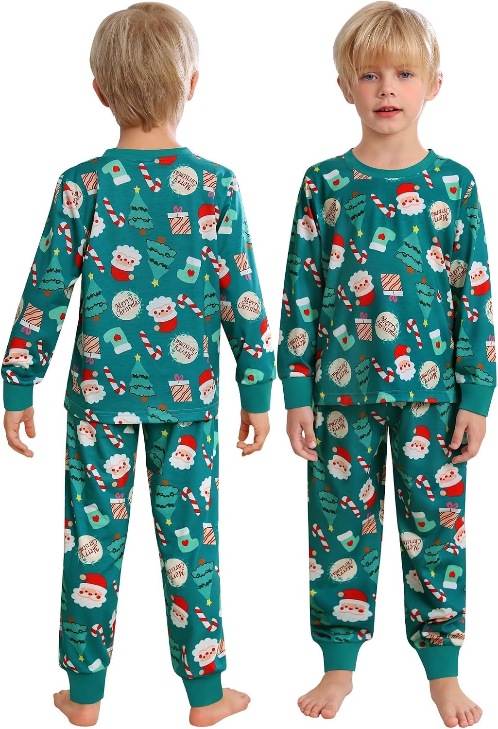 image:imageSWOMOG Matching Family Christmas Pajamas Set Long Sleeve Festival Party Pj Set ButtonDown Sleepwear Soft NightwearChristmas