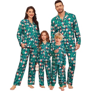 SWOMOG Matching Family Christmas Pajamas Set Long Sleeve Festival Party Pj Set Button-Down Sleepwear Soft Nightwear(Christmas)