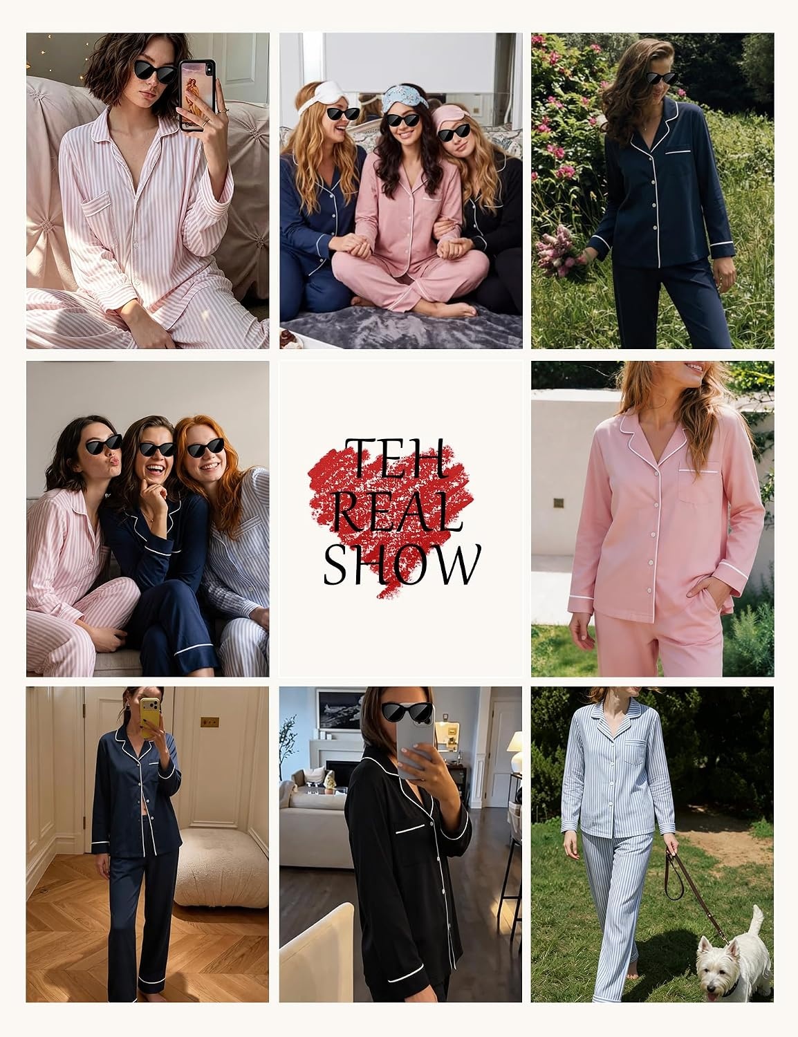 image:imageSWOMOG 100 Cotton Pajama Set for Women Long Sleeve Sleepwear Button Down Nightwear Soft Pj Lounge SetsPink Stripe